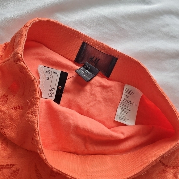 H&M High Low Lace Pencil Skirt - Coral Orange - Picture 3 of 5
